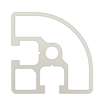10-4545RC-0-24IN MODULAR SOLUTIONS EXTRUDED PROFILE<br>45MM X 45MM ROUND CORNER, CUT TO THE LENGTH OF 24 INCH